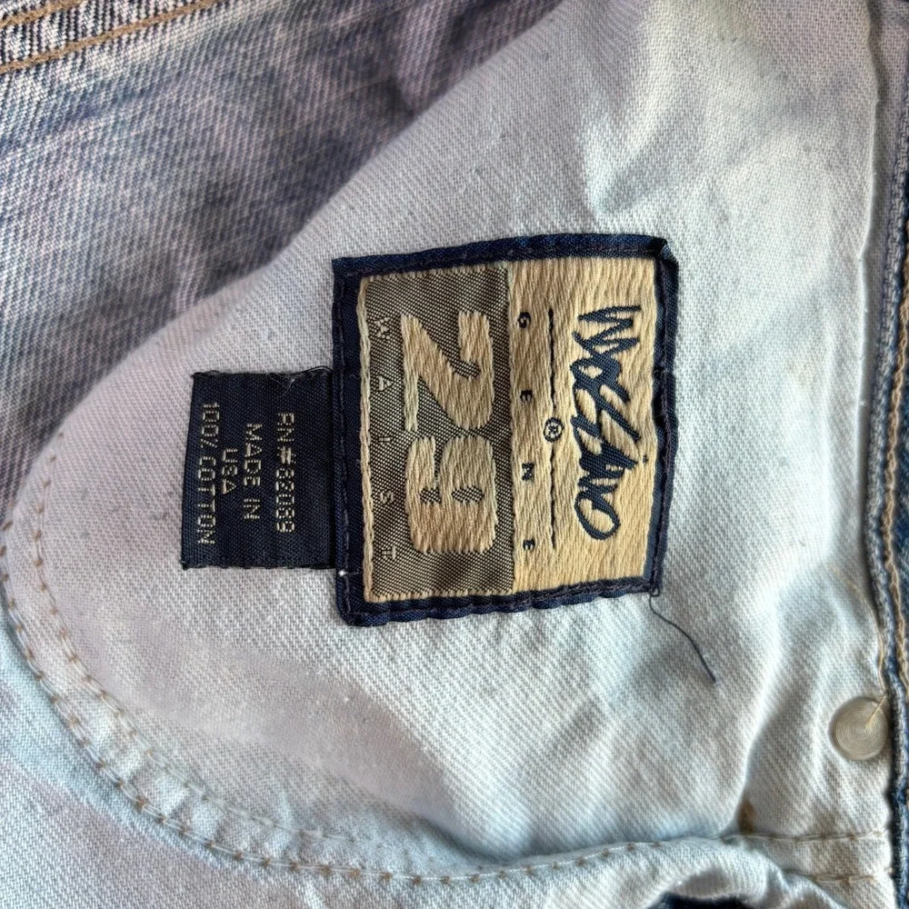 Vintage Mossimo High Waisted Denim Shorts Light Wash Blue‎ Cotton Made in USA 29